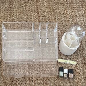 Clear Acrylic Organizer brushes holder + more bundle